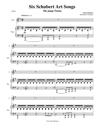 Six Schubert Art Songs - violin and piano (arr. Kenneth D. Friedrich)