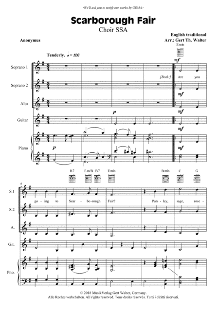 Scarborough Fair (arr. Gert Th. Walter)