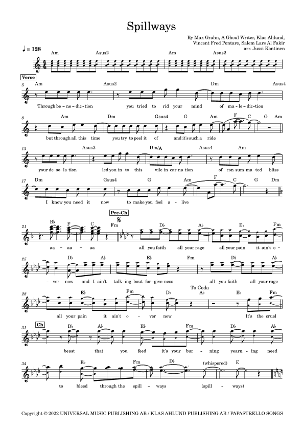 Spillways (arr. Jussi Kontinen)