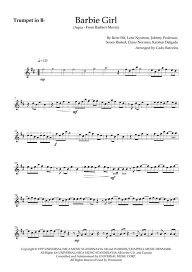 Barbie Girl (arr. Cadu Barcelos)