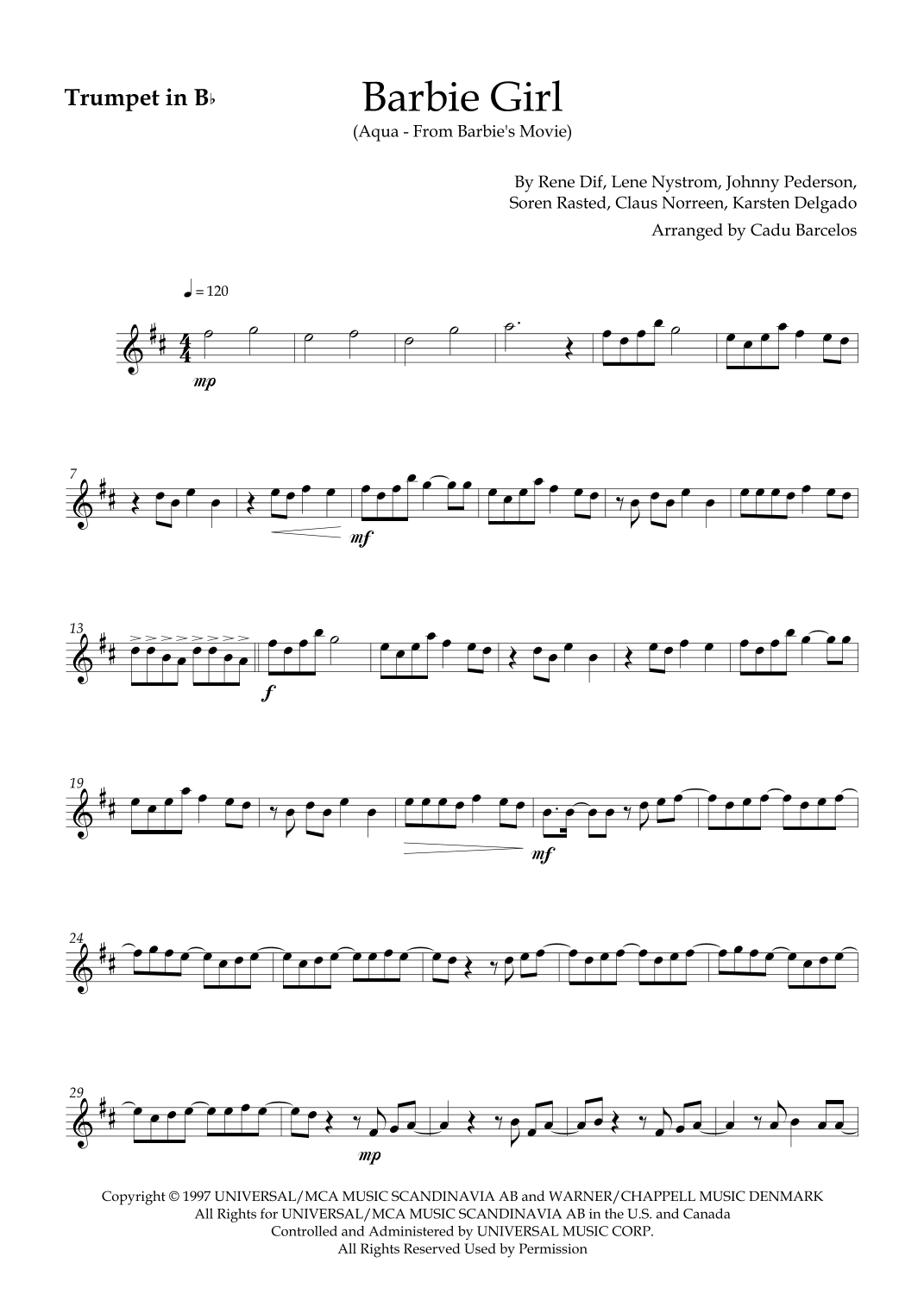Barbie Girl (arr. Cadu Barcelos)