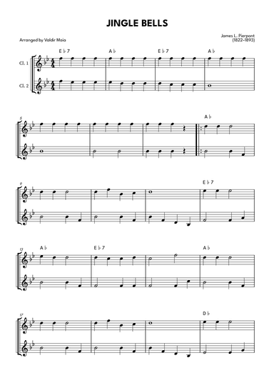 Jingle Bells - Clarinet Duet (arr. Valdir Maia)