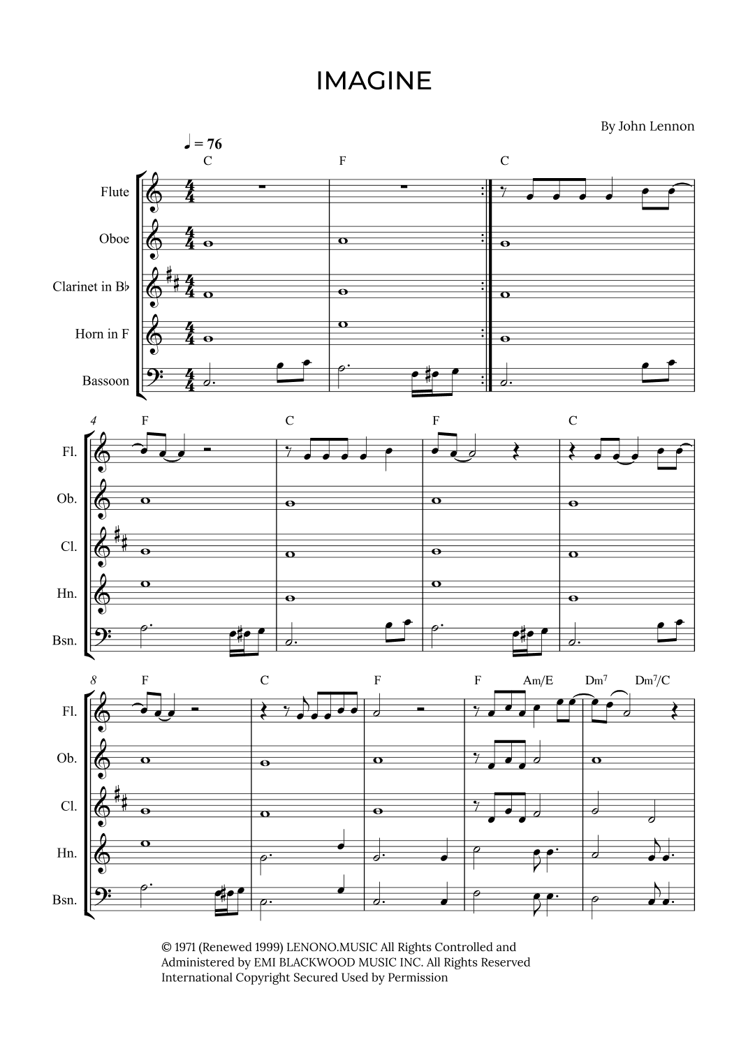 Imagine (arr. Alex Nunes Rodrigues)
