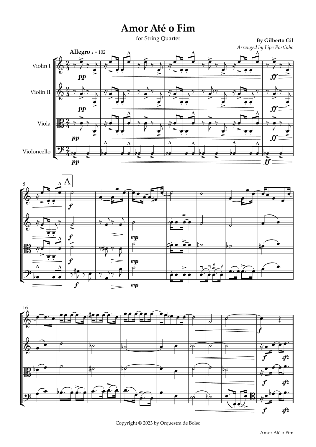 Amor Ate O Fim (arr. Lipe Portinho)