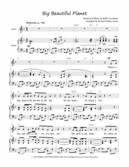 Big Beautiful Planet (arr. Konrad Harley)