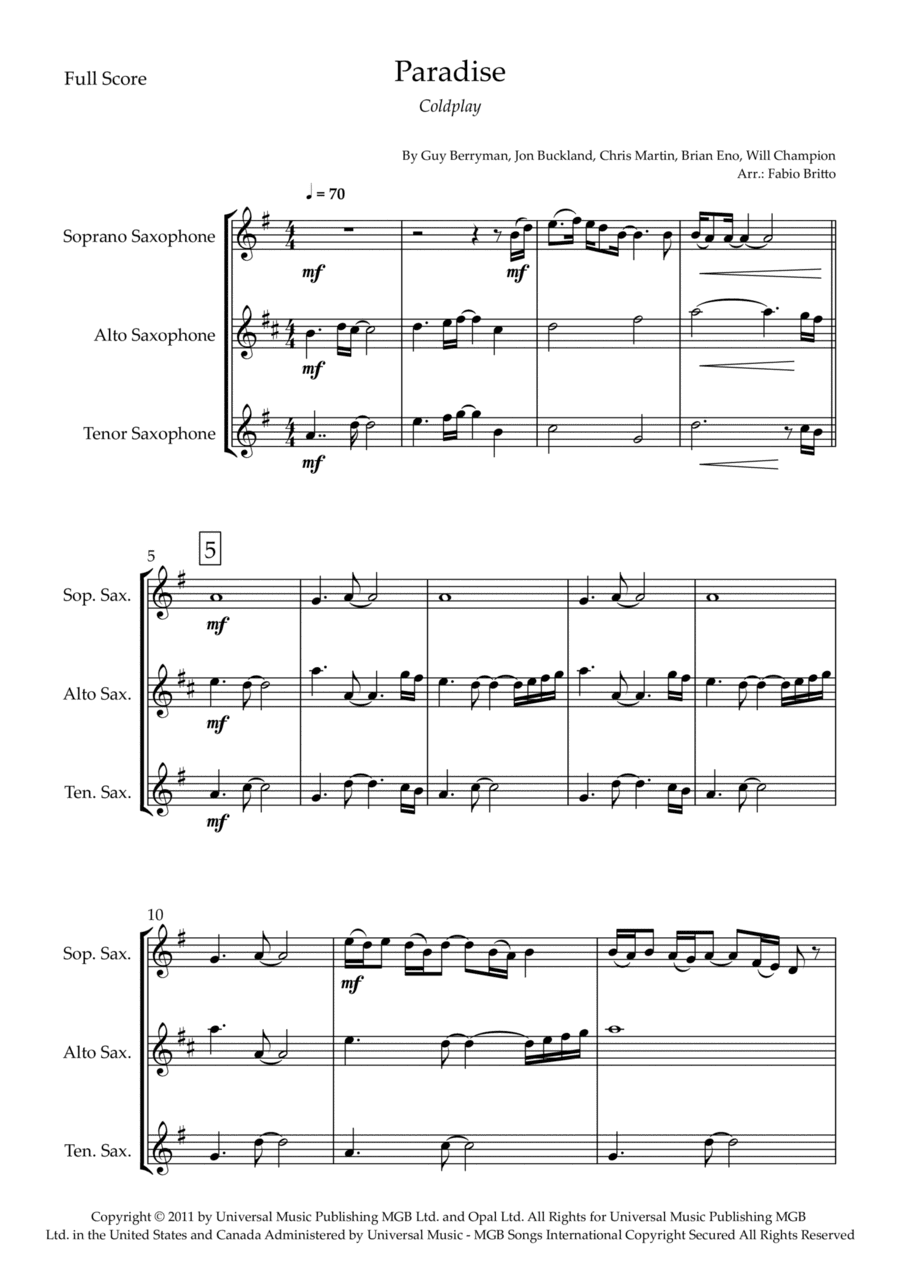 Paradise (arr. Fabio Britto)