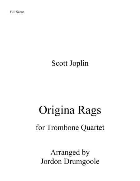 Original Rags (arr. Jordon Drumgoole)