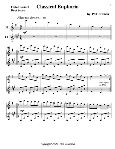 Classical Euphoria-flute/clarinet duet