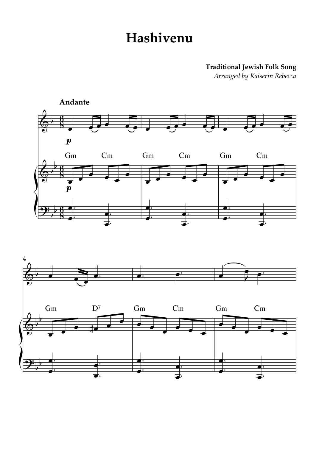 Hashivenu (arr. Kaiserin Rebecca)