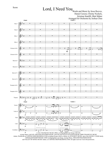 Lord, I Need You (arr. Joshua Choe)