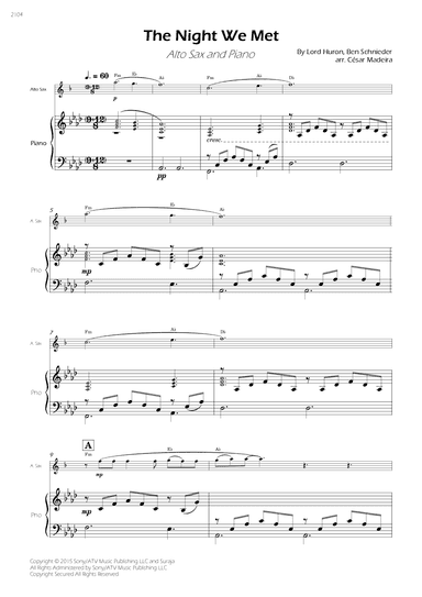 The Night We Met (arr. César Madeira)