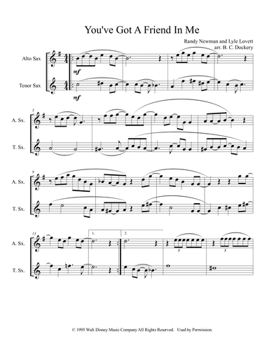 You've Got A Friend In Me (arr. B. C. Dockery)