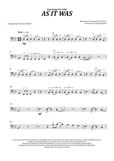 As It Was (arr. Guillaume Martin)