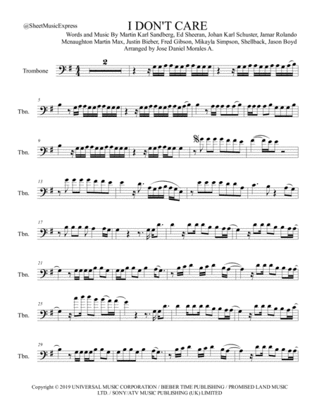 I Don't Care (arr. Jose Daniel Morales A.)