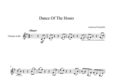 Dance Of The Hours - Amilcare Ponchielli (Clarinet) (arr. Digital Book Music)