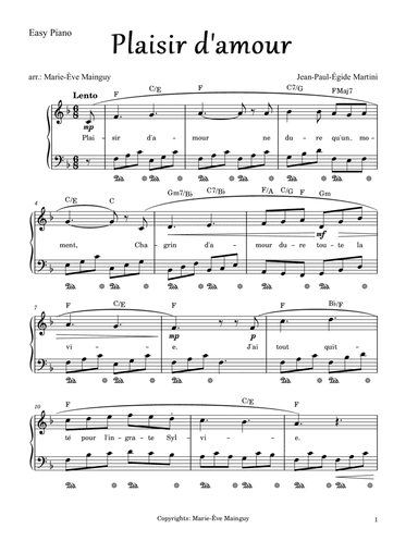 Plaisir d'amour (arr. Marie-Ève Mainguy)