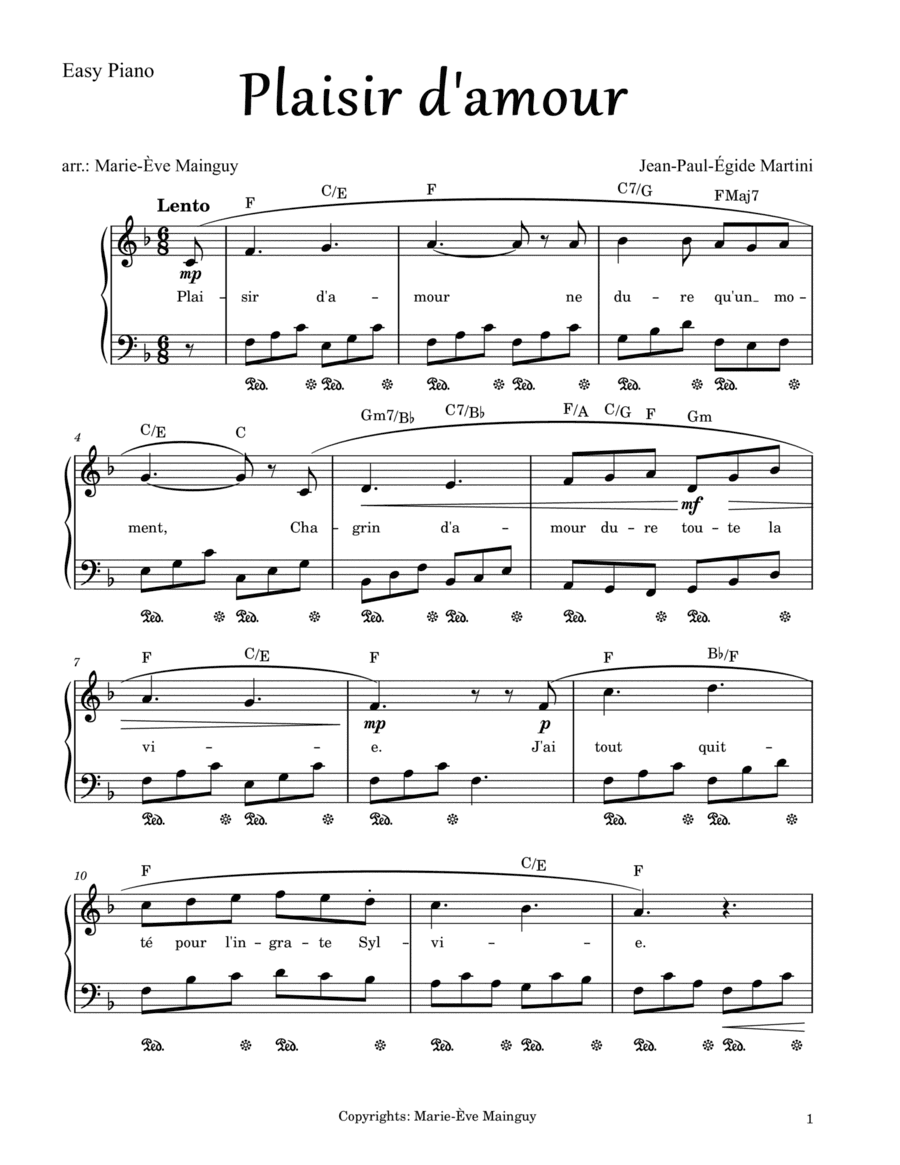Plaisir d'amour (arr. Marie-Ève Mainguy)