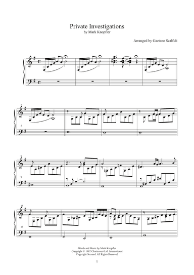 Private Investigations (arr. Gaetano Scalfidi)