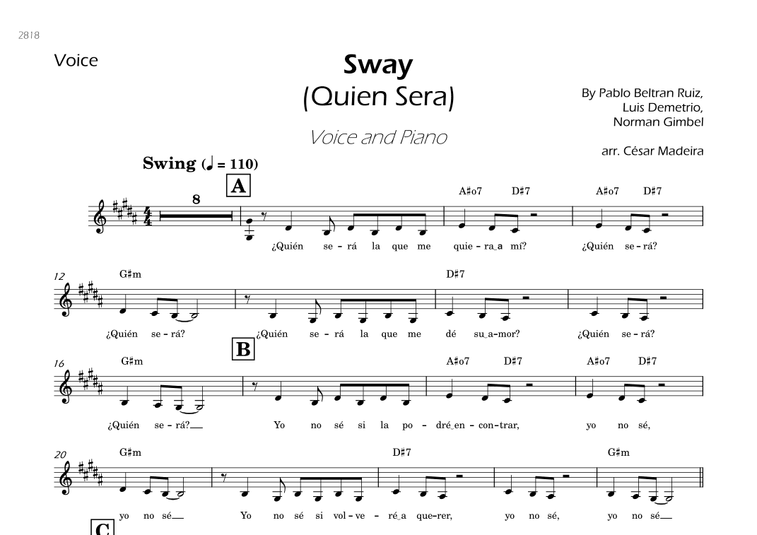 Sway (quien Sera) (arr. César Madeira)