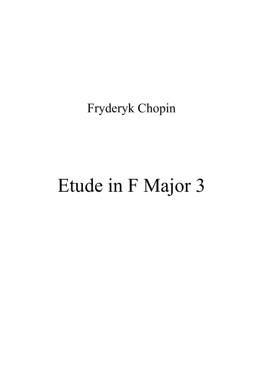 Etude in F Major 3 (arr. Patrizia Luraschi)