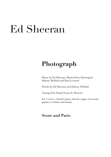 Photograph (arr. Daniel Luna de Menezes)