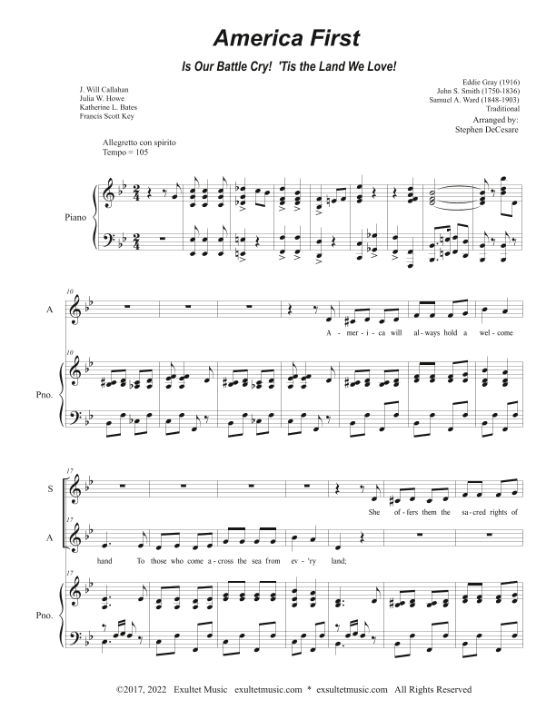 America First (2-part choir - (SA) (arr. Stephen DeCesare)