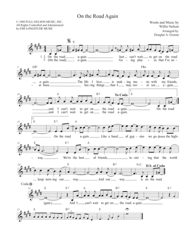 On The Road Again (arr. Douglas A. Greene)