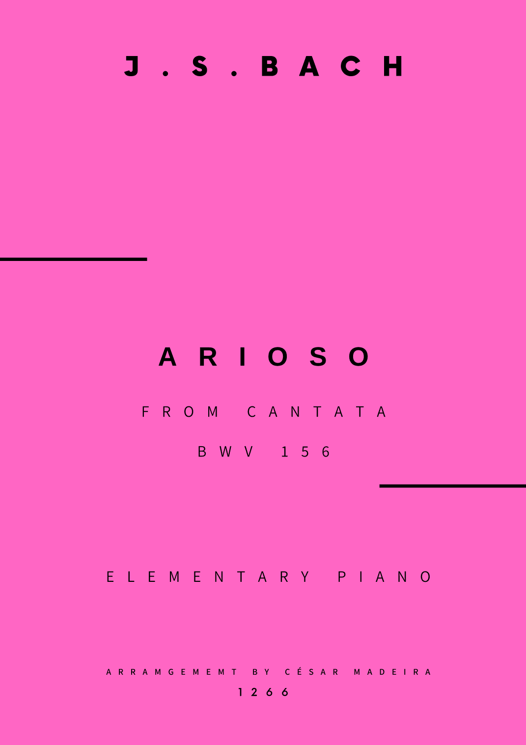 Arioso (BWV 156) - Very Easy Piano (Full Score) (arr. César Madeira)