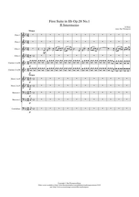Holst: 1st Suite in Eb Op.28 No.1 Mvt.II Intermezzo - wind dectet (arr. Ray Thompson)