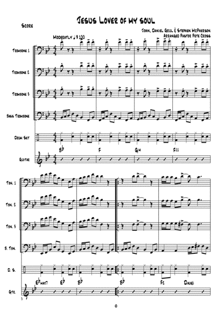 Trombone Praise ( Jesus lover of my soul) trombone quartet (arr. Pastor Pete Cross)
