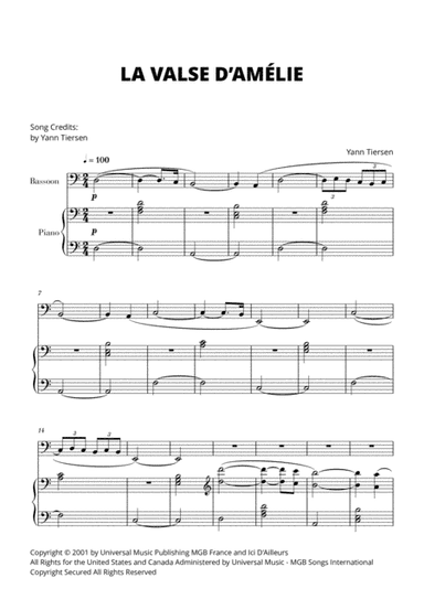 La Valse D'amelie (arr. Cadenza Editions)