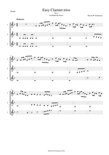 Scotland the brave for clarinet trio (arr. David Warin Solomons)
