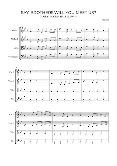 SAY, BROTHERS,WILL YOU MEET US (arr. Alex Nunes Rodrigues)