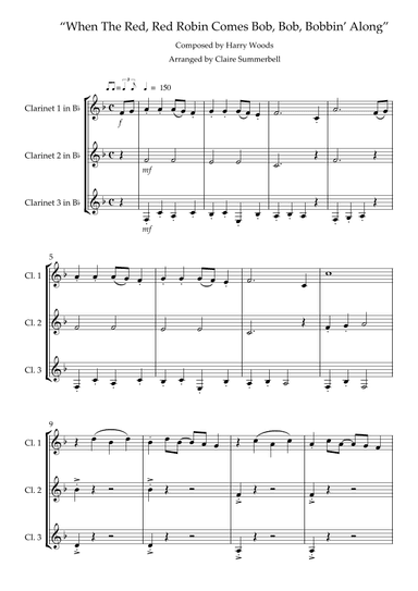 When The Red, Red Robin (Comes Bob, Bob Bobbin' Along) (arr. Claire Summerbell)
