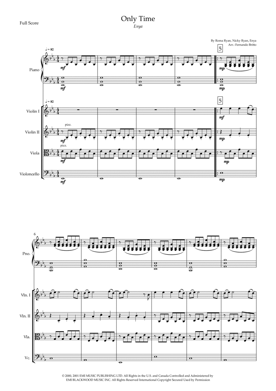 Only Time (arr. Fernando Britto)