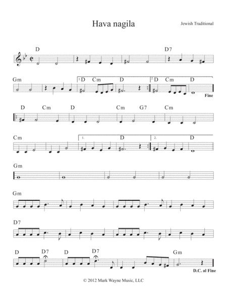 Hava Nagila (arr. Mark Huxhold)