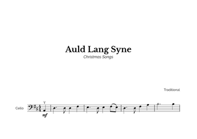 Auld Lang Syne for Easy Cello Solo (arr. Marcos Soares)