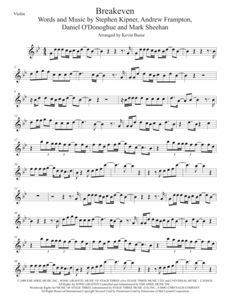 Breakeven (arr. Kevin Busse)