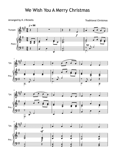 We Wish You A Merry Christmas - Trumpet (arr. K J Rickells)