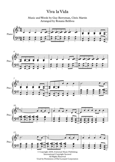 Viva La Vida (arr. Roxana Belibou)