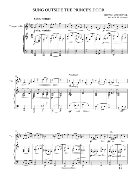 Sung Outside the Prince's Door (arr. Nick Lacanski)