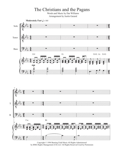 The Christians And The Pagans (arr. Justin Gazard)