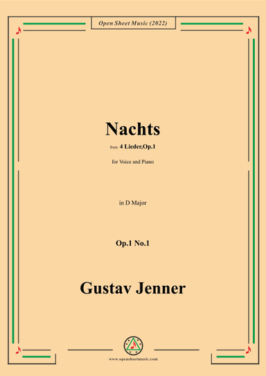Jenner-Nachts,in D Major,Op.1 No.1 (arr. OSM Press)