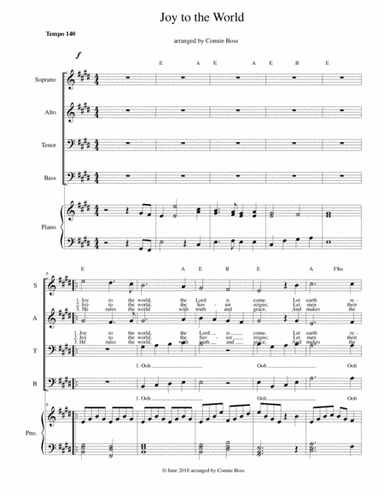 Joy to the World SATB Choir (arr. Connie Boss)