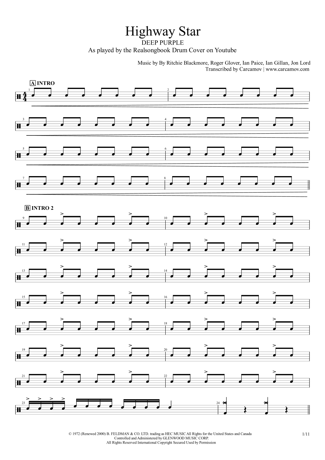 Highway Star (arr. Realsongbook)
