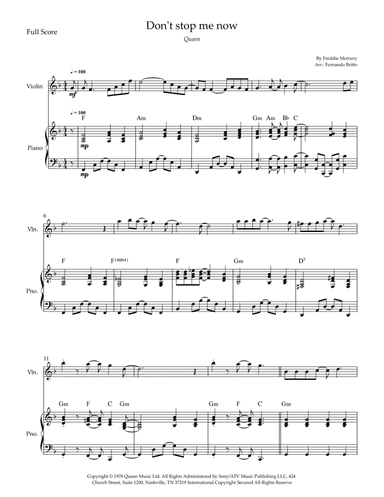 Don't Stop Me Now (arr. Fernando Britto)