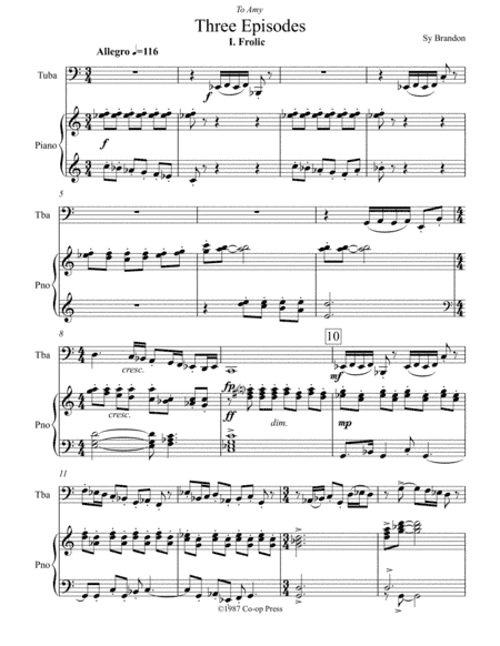 Three Episodes for Tuba and Piano