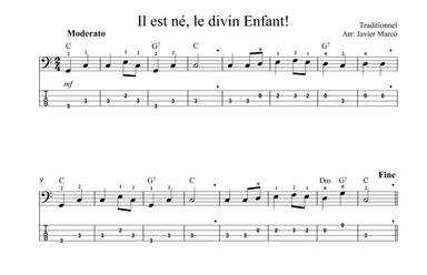 Christmas Carols for Bass: Il est né, le divin Enfant! (arr. Javier Marcó)