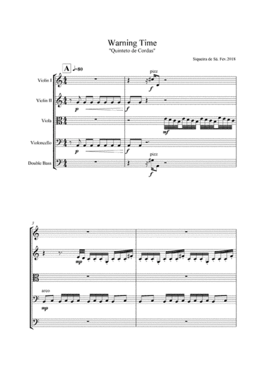 Warning Time - string quintet