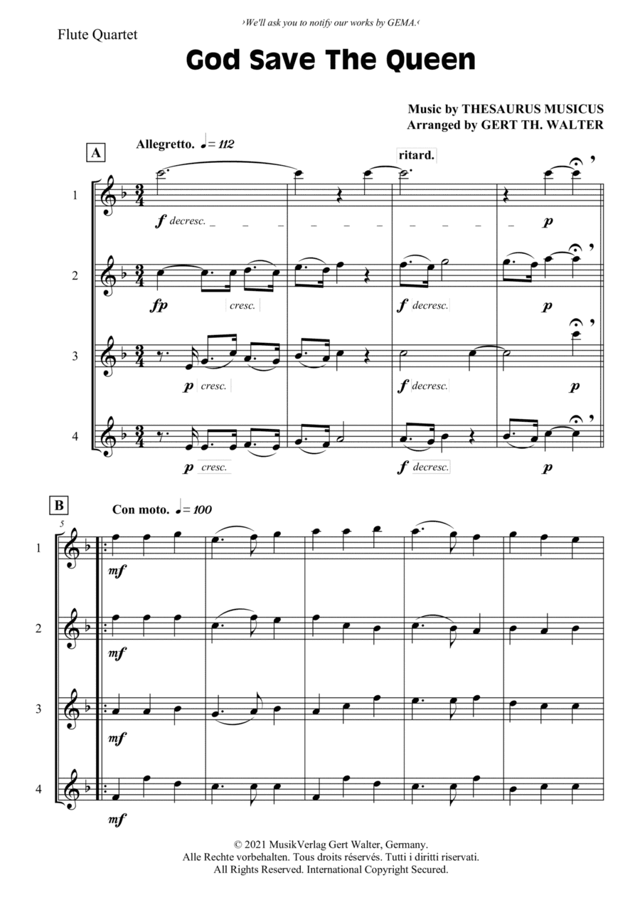 God Save The Queen (arr. Gert Th. Walter)